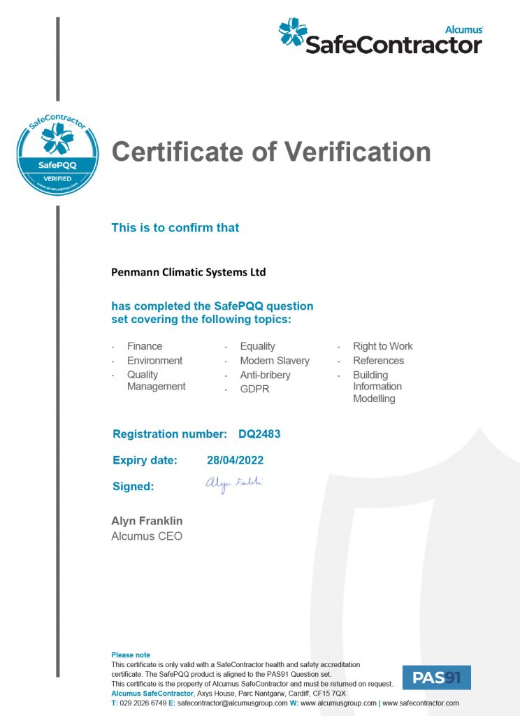 Penmann - Gold Level SafeContractor Status achieved